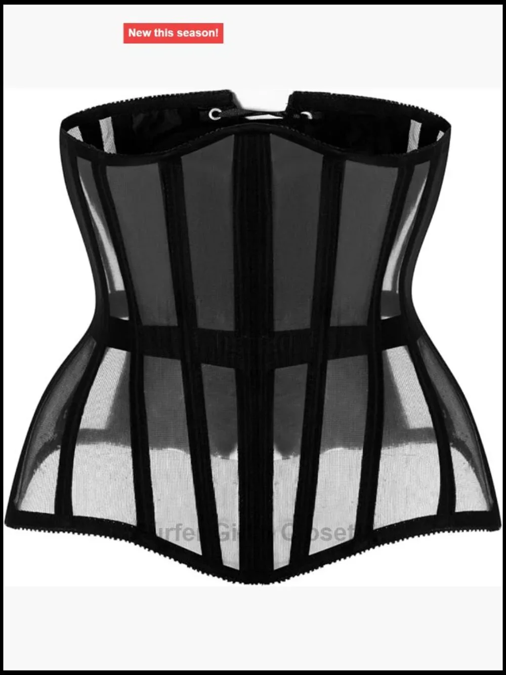 Black Underbust Corset Waist Trainer for Women Lace Up Boned Bustier Shapewear